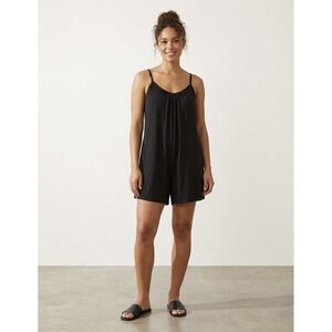 32 Degrees Cool Women's Bra Romper Black Tank Top Built-In Shorts Size M